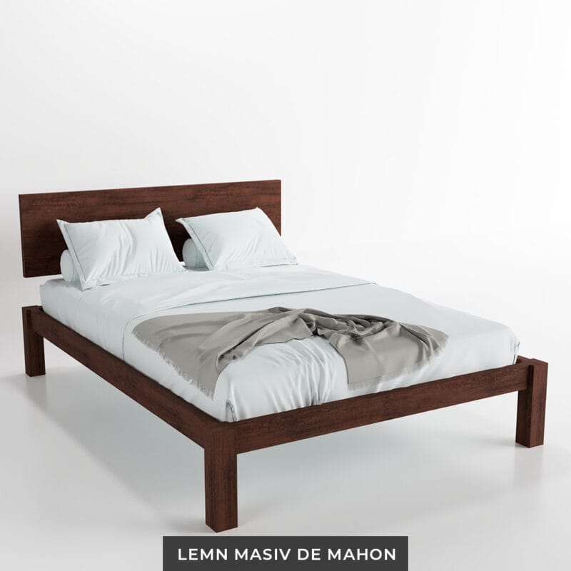 Pat din lemn masiv mahon natur - personalizabil