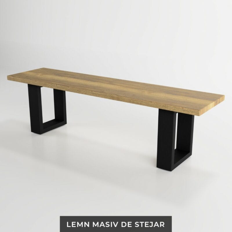 Imagine banca masa dining lemn masiv stejar